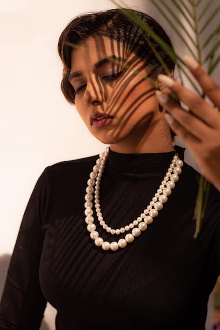 Kastiya Jewels Layered Pearl Beaded Necklace 