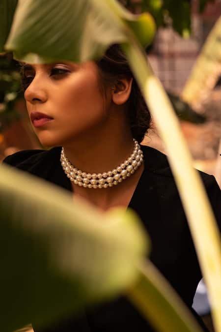 Kastiya Jewels Tiered Pearl Beaded Choker 