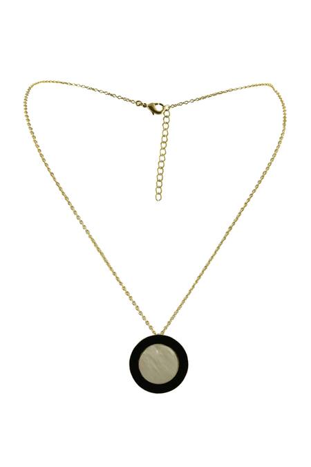 Shop Varnika Arora Black Alyssa Pendant Necklace at Aza Fashions Shop_Varnika Arora_Black Alyssa Pendant Necklace_at_Aza_Fashions