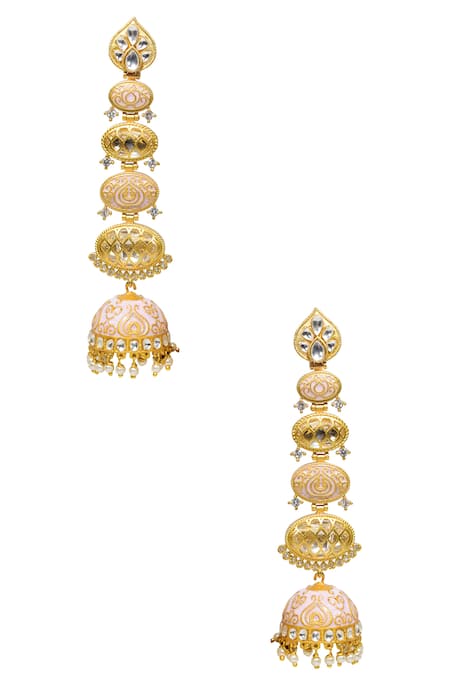 Tizora Meenakari Work Long Earrings 