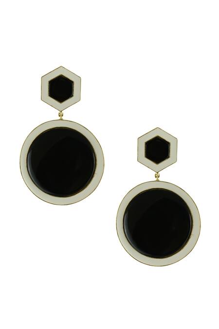 Shop Varnika Arora Black Azra Dangler Earrings at Aza Fashions Shop_Varnika Arora_Black Azra Dangler Earrings_at_Aza_Fashions