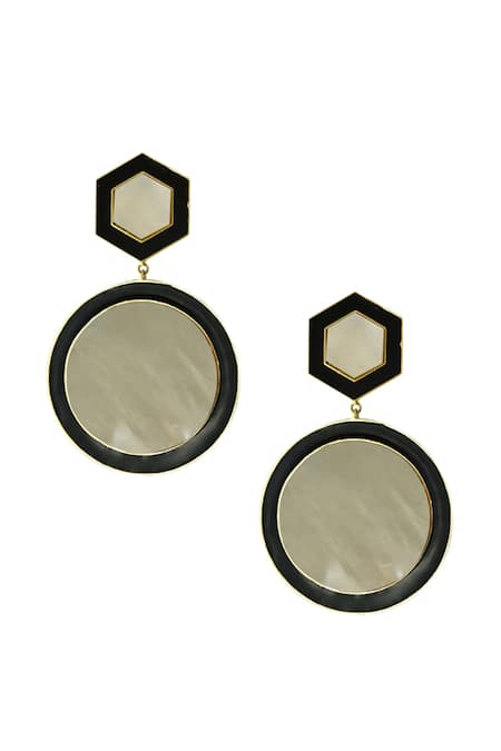 Shop Varnika Arora Black Beads Azia Dangler Earrings at Aza Fashions Shop_Varnika Arora_Black Beads Azia Dangler Earrings _at_Aza_Fashions