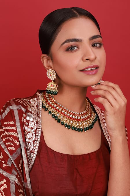 Namasya Geometric Pattern Choker Necklace Set 