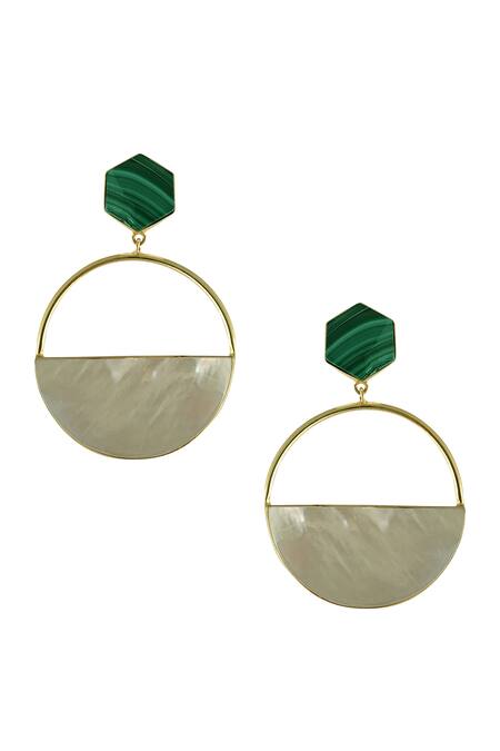 Shop Varnika Arora White Amiya Handcrafted Earrings at Aza Fashions Shop_Varnika Arora_White Amiya Handcrafted Earrings_at_Aza_Fashions