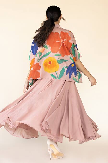 Shop Purvi Doshi Pink Kalidar Skirt at Aza Fashions Shop_Purvi Doshi_Pink Kalidar Skirt_at_Aza_Fashions