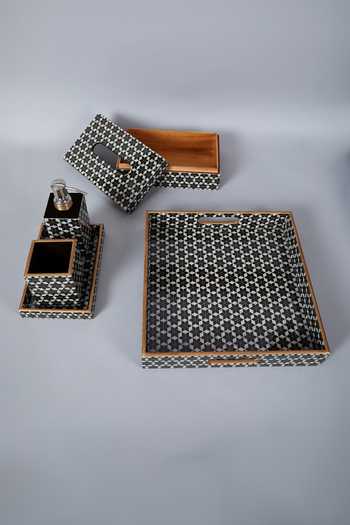 Assemblage_Brown Mdf Wood With Resin Epoxy Coating Print Bathroom Of 5_Online_at_Aza_Fashions