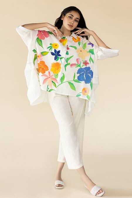 Buy_Purvi Doshi_Off White Handloom Cotton Solid Pant_Online_at_Aza_Fashions
