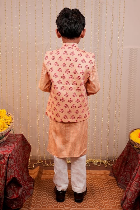 Tiny Colour Garden Print Bundi & Kurta Set 