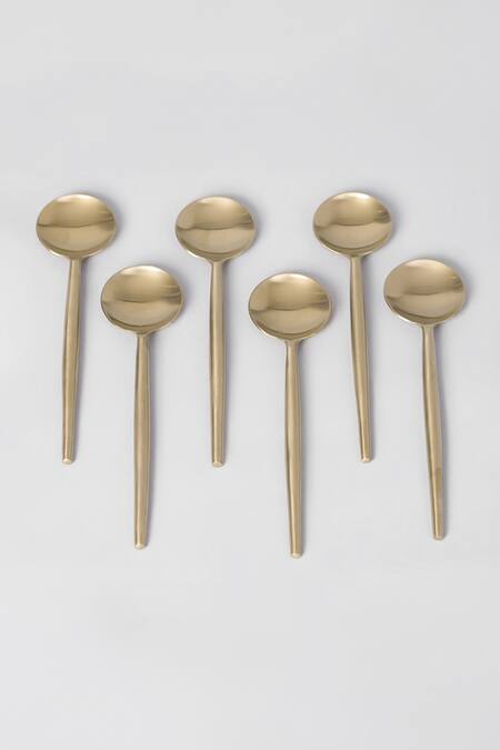 Assemblage_Gold Stainless Steel Cutlery Of 24_at_Aza_Fashions