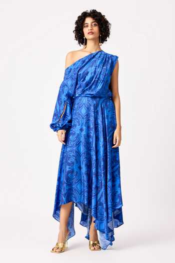 blue art deco dress Meridian Gown 12 / Blue main image 1