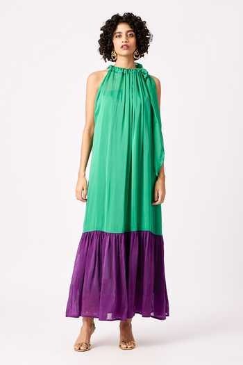 green emerald velvet dress RANDA main image 1