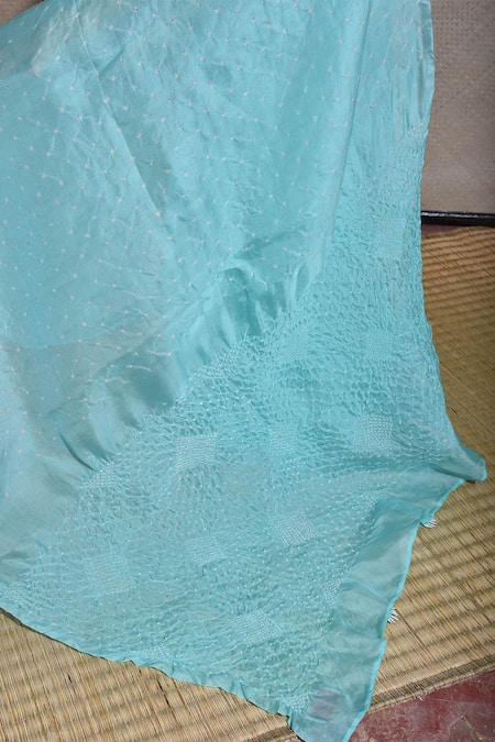 Buy Naina Jain Blue Silk, Organza Beads Bandhani Pattern Saree Online at Aza Fashions Buy_Naina Jain_Blue Silk, Organza Beads Bandhani Pattern Saree _Online_at_Aza_Fashions