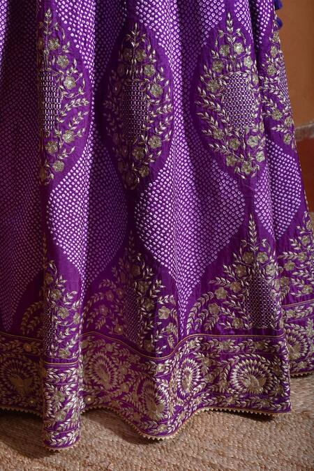 Naina Jain Purple Silk, Organza Embroidery, Gota Patti Boat Neck Aari Bridal Lehenga Set Online at Aza Fashions Naina Jain_Purple Silk, Organza Embroidery, Gota Patti Boat Neck Aari Bridal Lehenga Set _Online_at_Aza_Fashions