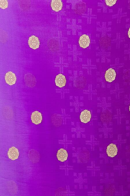 Resa By Ushnakmals_Purple Georgette Woven Zari Geometric Motif Saree With Running Blouse_at_Aza_Fashions