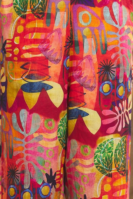 Buy Linen Bloom Multi Color Linen Candy Print Pant Online at Aza Fashions Buy_Linen Bloom_Multi Color Linen Candy Print Pant _Online_at_Aza_Fashions