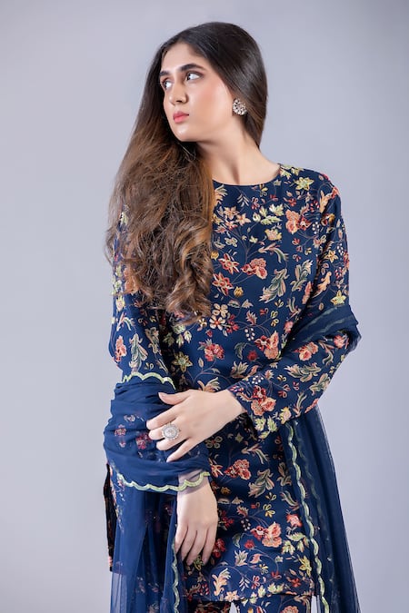 Krisha sunny Ramani Floral Print Kurta Gharara Set 