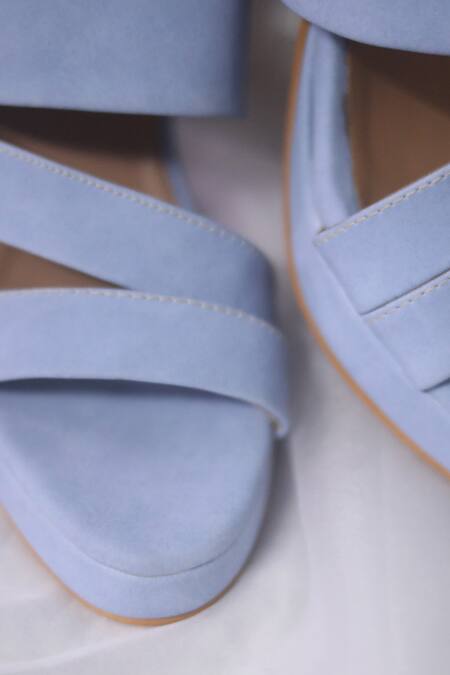 Buy_Foot Fuel_Blue Deni Solid Block Heels _Online_at_Aza_Fashions