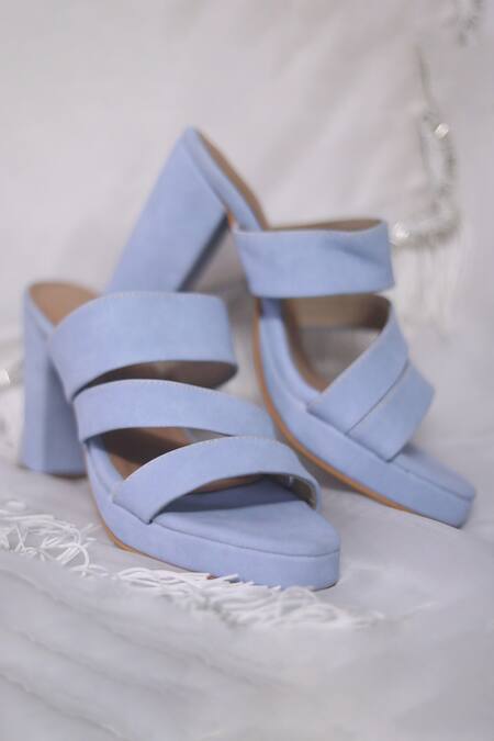Shop_Foot Fuel_Blue Deni Solid Block Heels _Online_at_Aza_Fashions