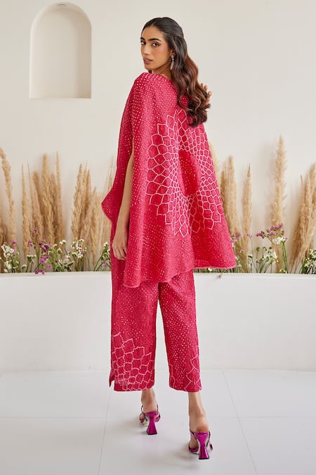 Twenty Nine Artisanal Bandhani Pattern Slit Palazzo 