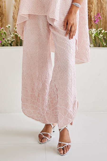 Twenty Nine Pink Rayon Artisanal Bandhani Pattern Asymmetric Palazzo Online at Aza Fashions Twenty Nine_Pink Rayon Artisanal Bandhani Pattern Asymmetric Palazzo _Online_at_Aza_Fashions