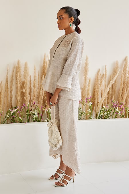 Buy Twenty Nine White Rayon Artisanal Bandhani Pattern Wing Palazzo Online at Aza Fashions Buy_Twenty Nine_White Rayon Artisanal Bandhani Pattern Wing Palazzo _Online_at_Aza_Fashions