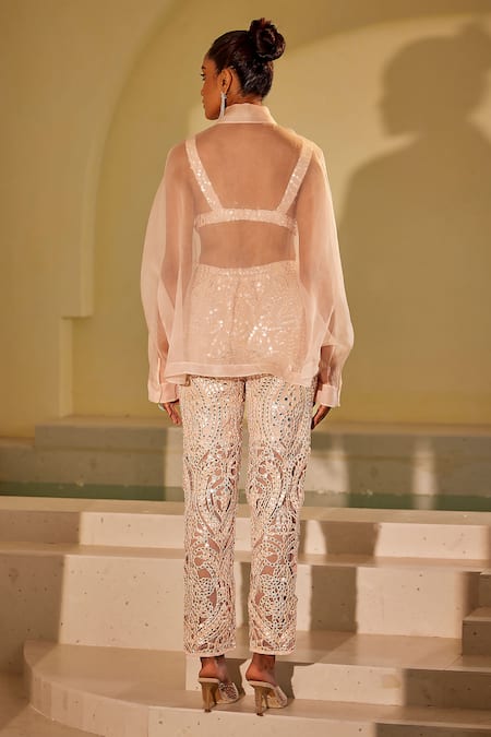 Twenty Nine Mirror Embroidered Cigarette Pant 