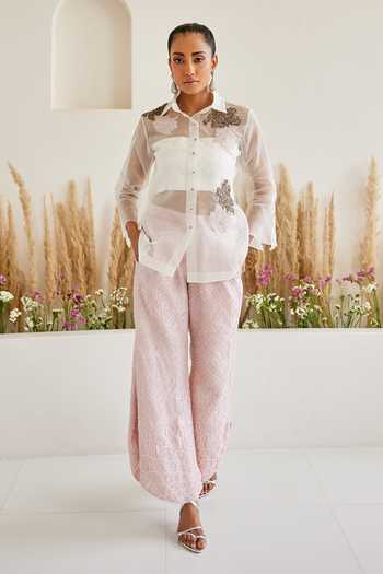 Twenty Nine Organza Flowery Applique Shirt 