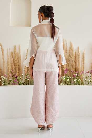 Twenty Nine Organza Flowery Applique Shirt 