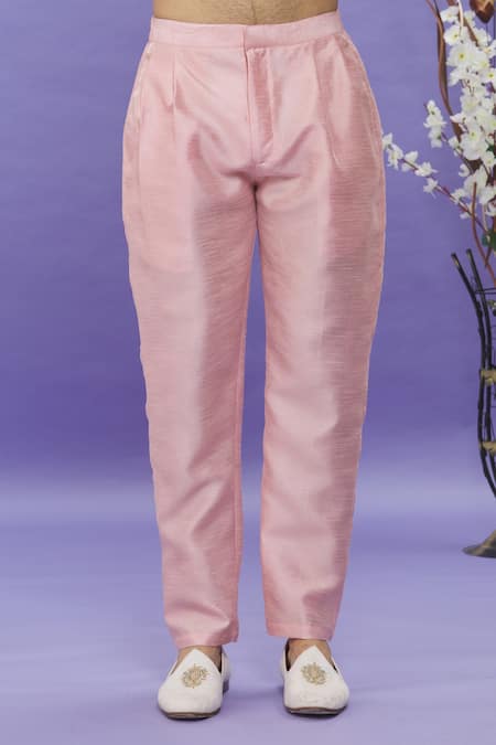 Arihant Rai Sinha_Pink Silk Embroidery Geometric Printed Bundi Kurta Set _at_Aza_Fashions