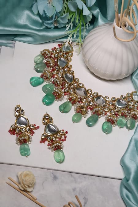 Ishhaara Diamond Stone Embellished Choker Set 