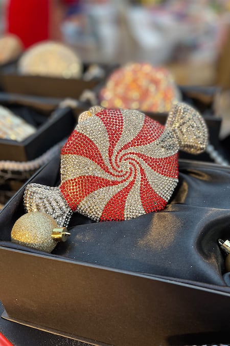 House Of Bling Crystal Studded Candy Shaped Clutch 