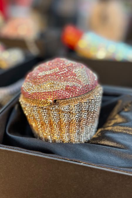 House of Bling Crystal Studded Cupcake Shaped Clutch 