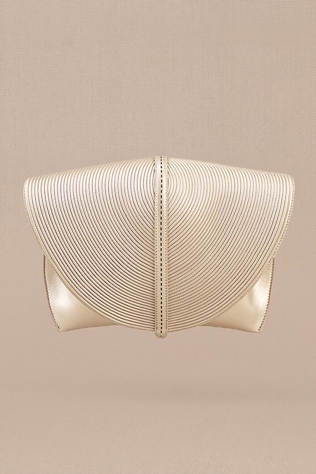 Shop_Ampm_Silver Myah Mini Metallic Sculptured Clutch 