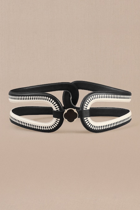 Ampm Iyad Faux Leather Cutwork Belt 