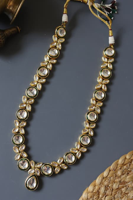 Paisley Pop Polki Embellished Necklace 