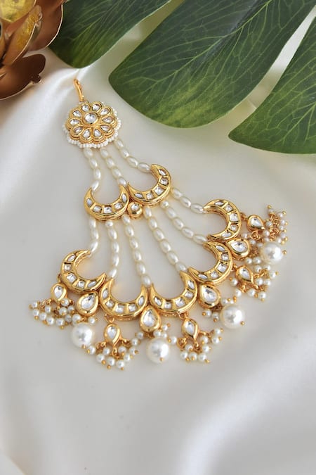 Swabhimann Gold & White Kundan Embellished Passa