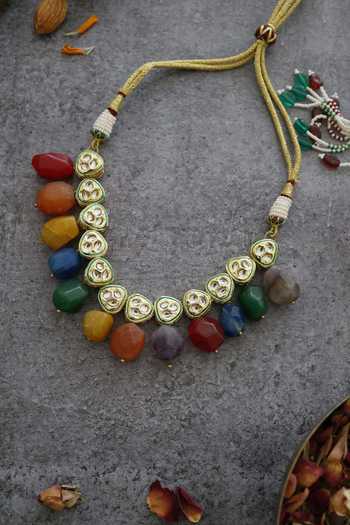 Shop Paisley Pop Multi Color Stone Multicolored Kundan Choker Necklace at Aza Fashions Shop_Paisley Pop_Multi Color Stone Multicolored Kundan Choker Necklace _at_Aza_Fashions