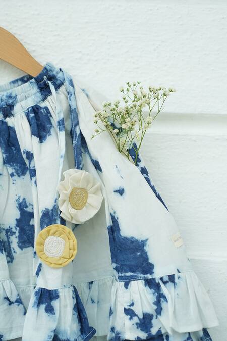 Shop Love The World Today Blue Cotton Sky Top With Tie And Dye Skirt Online at Aza Fashions Shop_Love The World Today_Blue Cotton Sky Top With Tie And Dye Skirt _Online_at_Aza_Fashions