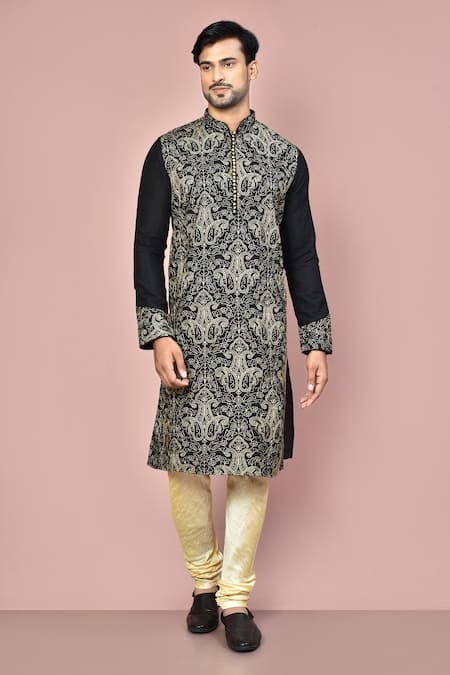 Arihant Rai Sinha Cotton Silk Paisley Embroidered Kurta Set 