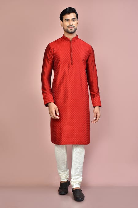 Arihant Rai Sinha Flower Embroidered Full Sleeve Kurta 