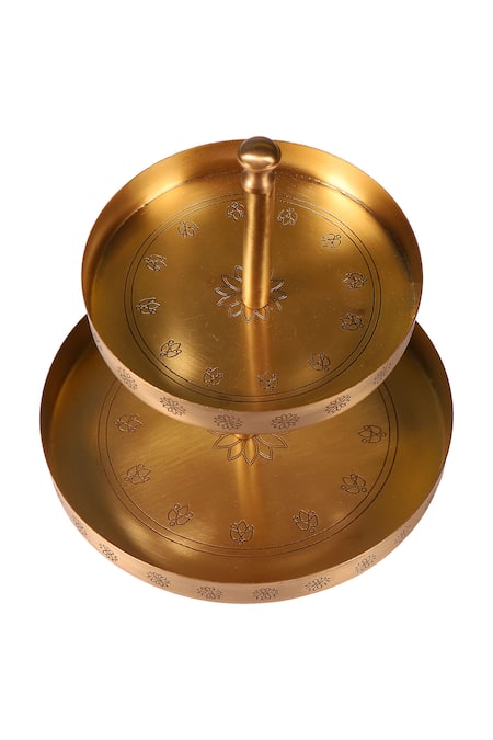 Nakshikathaa - Homeware Brass Tiered Cake stand 