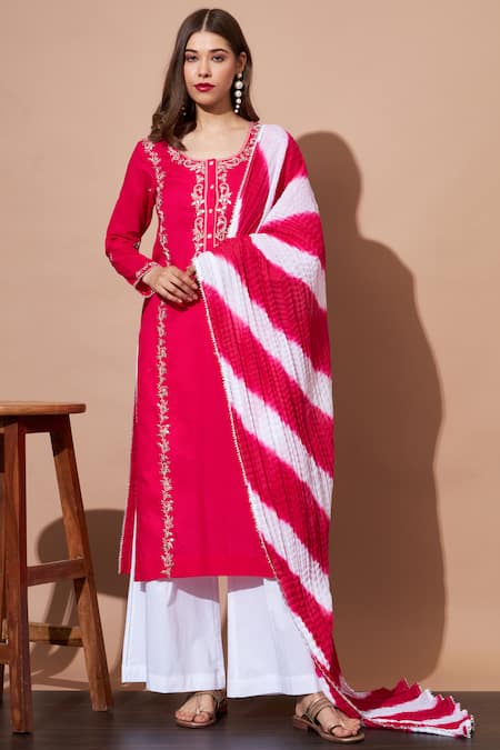 Shetab Kazmi Aari Embroidered Kurta Palazzo Set 