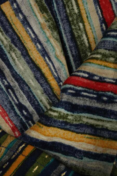 Champscloset_Multi Color Cotton Rayon Abstract Pattern Top And Pant Set_Online_at_Aza_Fashions