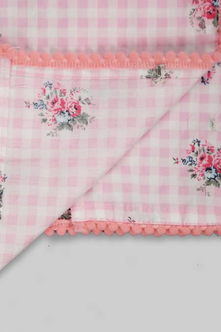 Champscloset Pink Cotton Floral Pattern Top And Pant Set Online at Aza Fashions Champscloset_Pink Cotton Floral Pattern Top And Pant Set_Online_at_Aza_Fashions