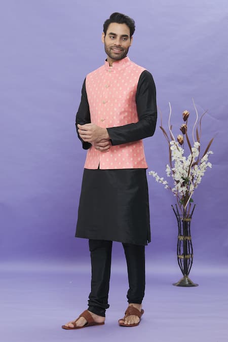 Arihant Rai Sinha_Pink Jacquard, Silk Embroidery Floral Banarasi Bundi _Online_at_Aza_Fashions