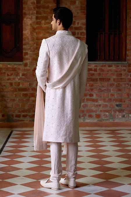 Ankit V Kapoor Ameera Vintage Jaal Embroidered Sherwani Set 
