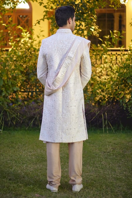 Ankit V Kapoor Umair Thread Embroidered Sherwani Set 
