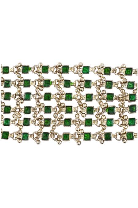 House Of Tuhina Gold Plated Beads Glass Enamel Ocean Bracelet Online at Aza Fashions House Of Tuhina_Gold Plated Beads Glass Enamel Ocean Bracelet _Online_at_Aza_Fashions
