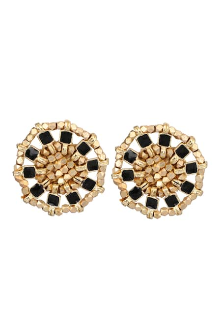 House Of Tuhina Enamel Saar Beaded Studs 