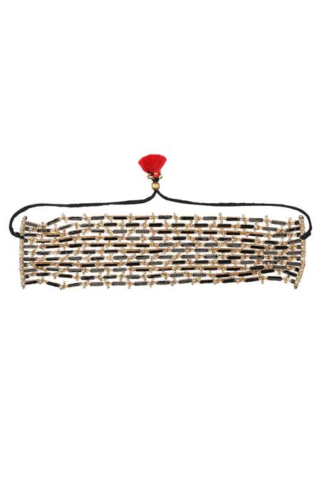 Shop House Of Tuhina Gold Plated Enamel Link Choker Necklace at Aza Fashions Shop_House Of Tuhina_Gold Plated Enamel Link Choker Necklace _at_Aza_Fashions